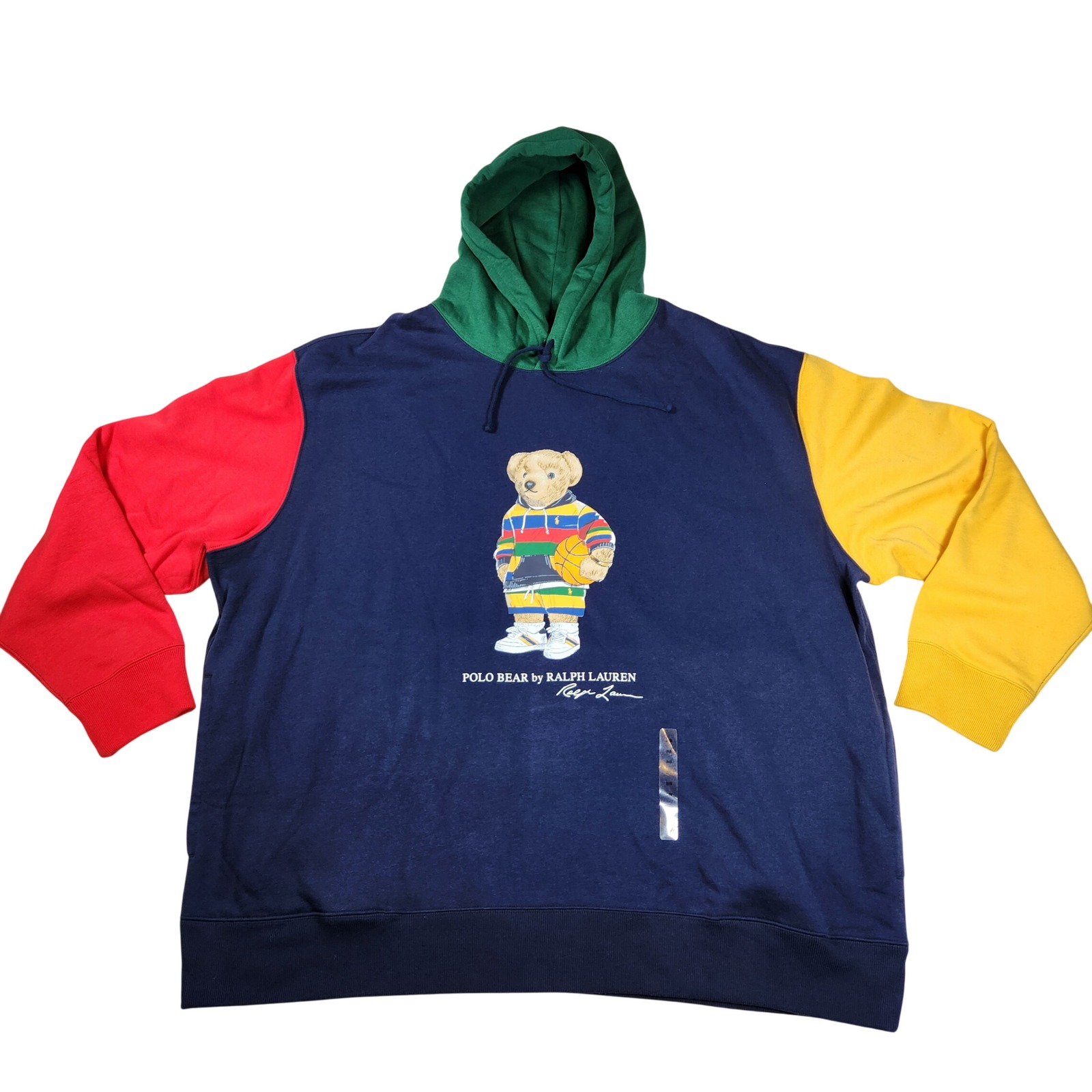 Rare Polo Ralph Lauren Basketball Bear Colorblock Hoodie Big & Tall 3xb New